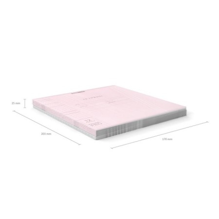 Notebook of 12 sheets in the Erichkrause Coverpro Pastel cage, pink, with a plastic cover, offset block, whiteness 100%-8