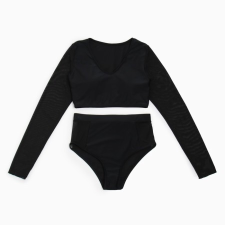 Separate female swimsuit with long sleeves minku black color, size 42-5