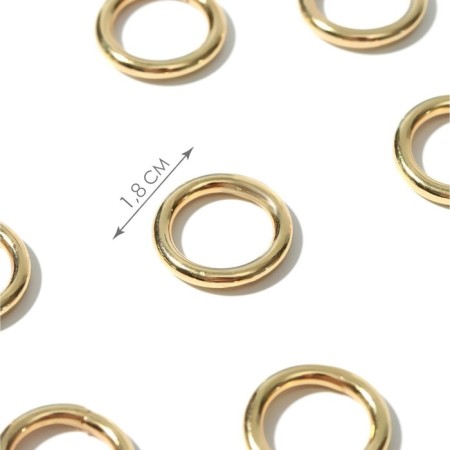 Rings for bags, d = 12 mm, thickness - 3 mm, 10 pcs, gold color