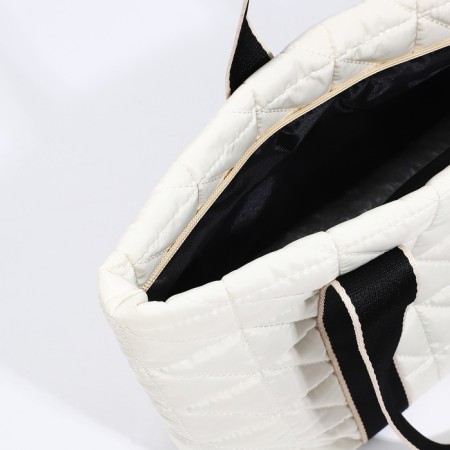 Zipper bag with lightning, white color-4
