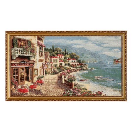 Tapestry "Restaurant on the Embankment" 66x38 cm frame mix-4