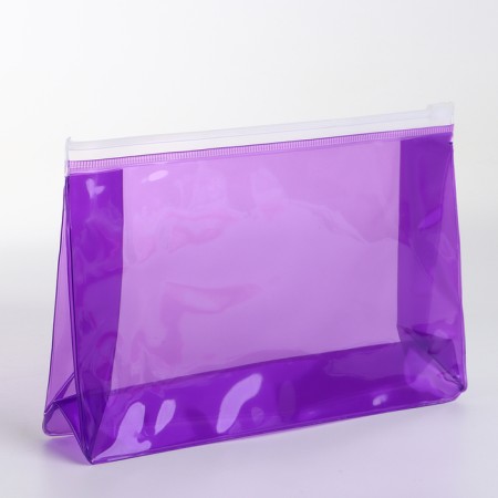 Cosmetic bag with a zip-skin clock, purple color