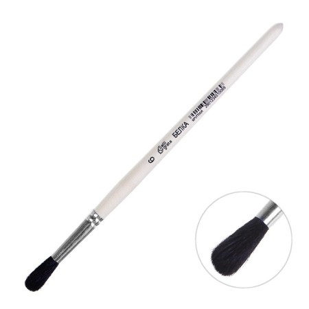 Round Brush No. 6 (clip diameter 6 mm; hair length 22 mm), wooden handle, calligrata-3