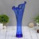 Vase "Wave" H 280 mm. from blue glass (without decor)