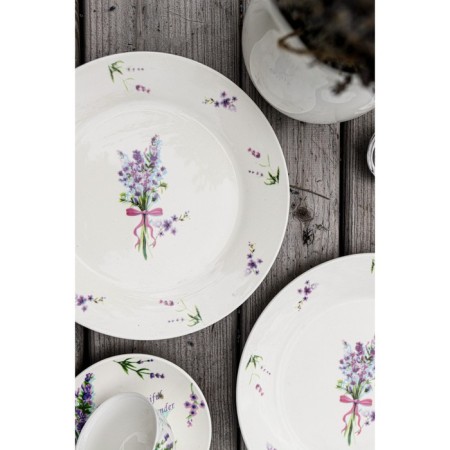 Porcelain dining lunch “Lavender”, D = 25.3 cm, white color-8