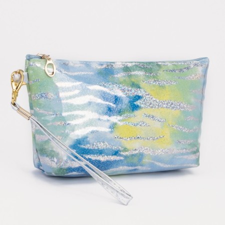 Cosmetic bag with lightning, blue color