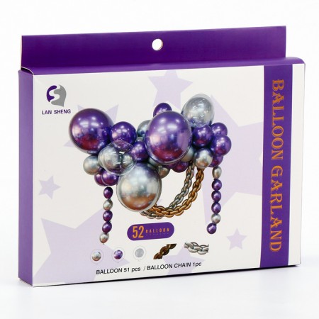 Set for creating compositions from balloons, set of 52 pcs., Violet, silver-1