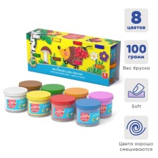 Plant -based plasticine, 8 colors, 800 g, artberry premium, with aloe vera
