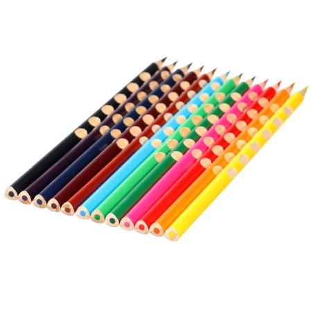 Colored pencils, 12 colors, trihedral, blue tractor-8