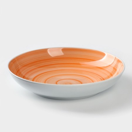 Deep porcelain plate Infinity, 700 ml, D = 20.5 cm, Orange color-1