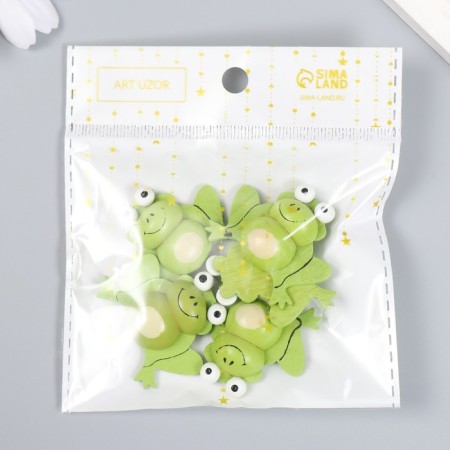 Decor for creativity wood "frog" set of 5 pcs 3.4x3 cm-5