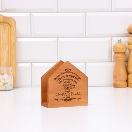 Bon Appetit napkin, 10 x 5 x 10.5cm, wood, oak,-2