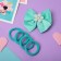 Hair set "Baby" (4 elastic bands, 1 clamp) Flower, turquoise