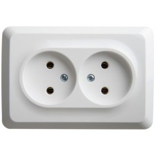 Розетка угловая SchE PA16-105B Этюд, ОП, 2 розетки, IP20