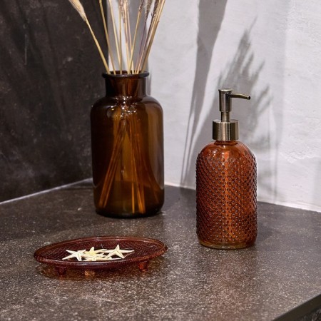 Liquid soap dispenser, 7.5x7.5x19.5 cm, Orange color-1