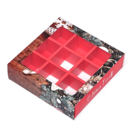Folding box under 9 sweets, “desired gifts”, 13.7 x 13.7 x 3.5 cm-6