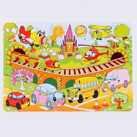 Stencil for kids "cute transport" with coloring-3