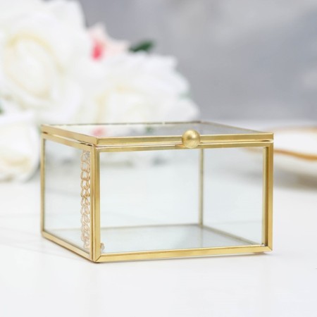 Casket for rings "rectangle", 8x8x5 cm, glass-5