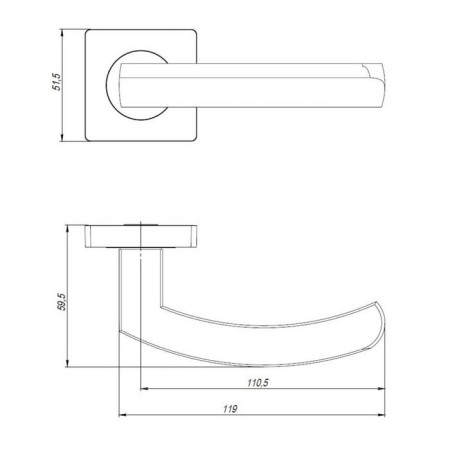Separate handle Sigma JK CP-8, 105 mm, chromium color-1