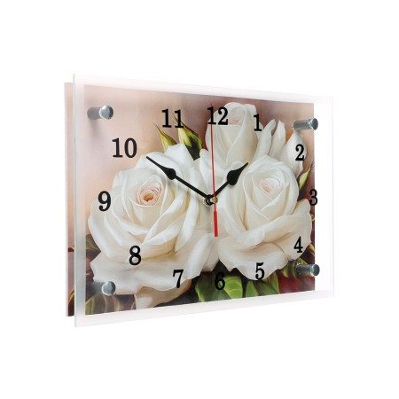 Carty clock is wall-mounted, interior "roses", silent, 30 x 20 cm-4