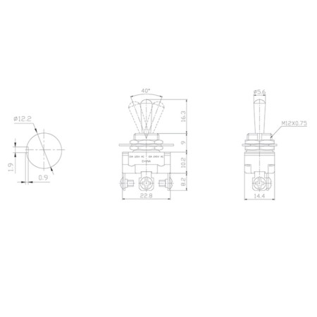 Tumbker 250V 10A (3C) On-off-on single-pole mini (ASW-23) Rexant-1