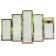 Carty clock is wall-mounted, modular "lime, candles and stone", silent, 80 x 140 cm
