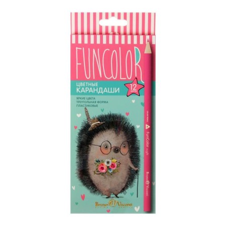 Pencils 12 colors Funcolor, plastic, three -sided, mix-1