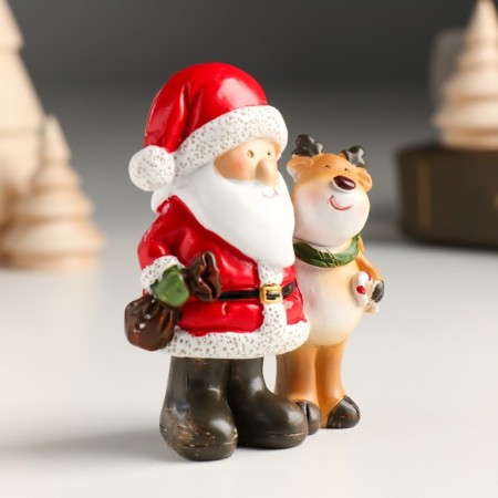Polystone souvenir "Santa Claus with Assistant Oil" mix 6.6x4x8 cm-2