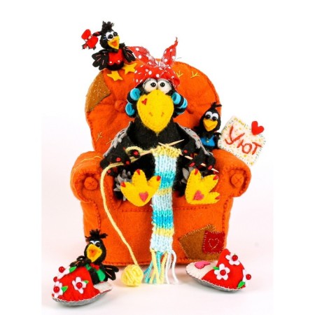 Set for the manufacture of a textile toy "Raven-Luke" height-17 cm-1