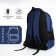 Youth backpack with lightning, 2 departments, 4 pockets, blue color
