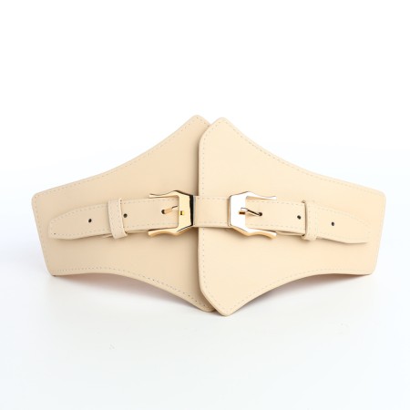 Women's belt, width 15 cm, beige color-6