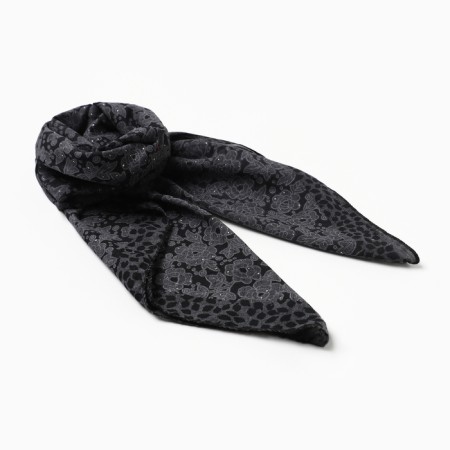 Women's scarf, black color, size 70x70