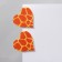 Acryl Earrings "Heart" Giraffe, color yellow-orange