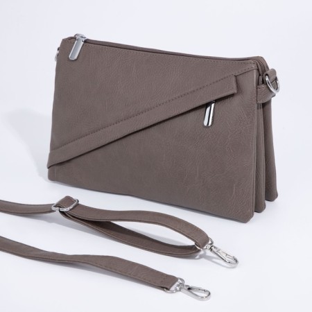 Bag Cross-Bodi with a zipper, khaki color-2