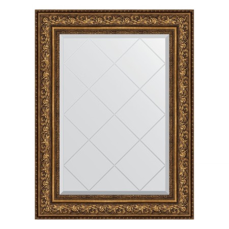 Mirror with engraving in the baguette frame, vignette aged bronze 109 mm, 70x93 cm
