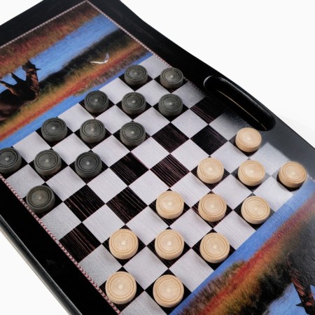 NARDS "HOME", wooden board 60 x 60 cm, with a field for playing checkers-2