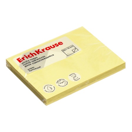 Block with a sticky edge paper 100x75 mm, erichkrause, 100 sheets, yellow-2