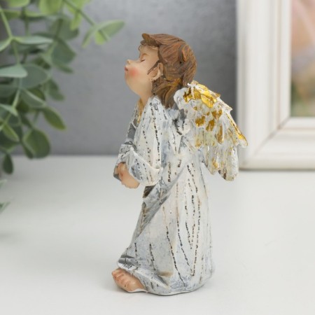 Polystone souvenir "Angel in the dress" Golden Wings 6x5.2x11.3 cm-3