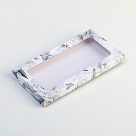 Chocolate box, confectionery packaging, “flowers”, with a window, 17.3 x 8.8 x 1.5 cm-1