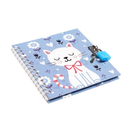Gift notebook, 45 sheets, line, on the castle, on the crest, the cat white (13x13.5cm)-1