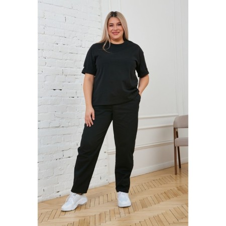 Female trousers, size 66, black color-1