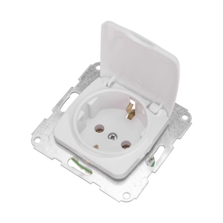 1-seater socket kranz ceramics s/s with a lid s/a 16a fur. Bel KR-78-0216-4