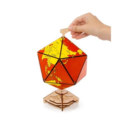 Designer Wooden 3D Ewa Globe Icosahedron with a secret (box, safe) red-17