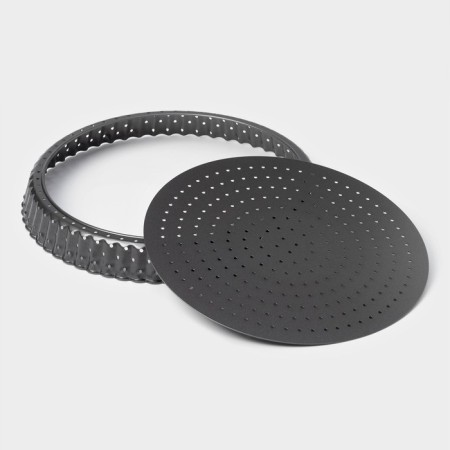 Baking the shade of the shade Galaxy perforated, 24 × 3 cm, removable bottom, anti -stick coating, black color-2