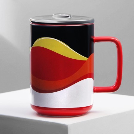 Ceramic Energizer mug, 250 ml, red color-3