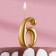 Candle for the cake digit "Golden", 5.5 cm, number "6"