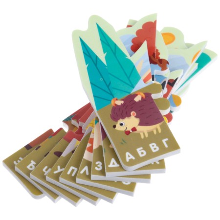 Soft puzzle for kids "Alphabet: Forest animals", 9 details, crumb I-11