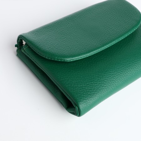 Women's wallet on magnet, green color-3