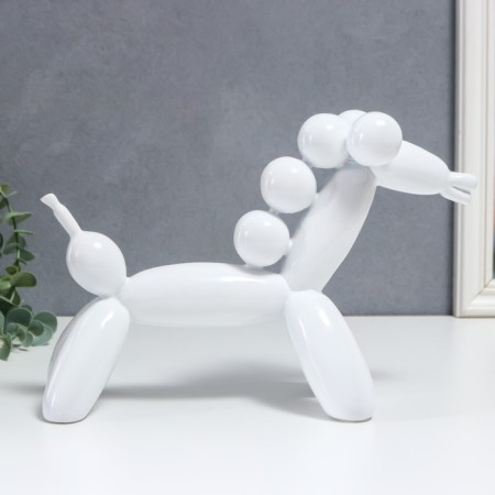 Souvenir Polystone "Air Ball - Horse" White 18x8x28 cm-1