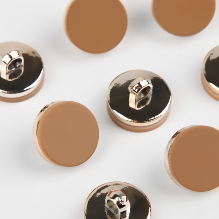 A set of plastic buttons on the leg, d = 15 mm, 10 pcs, matte, brown color-1